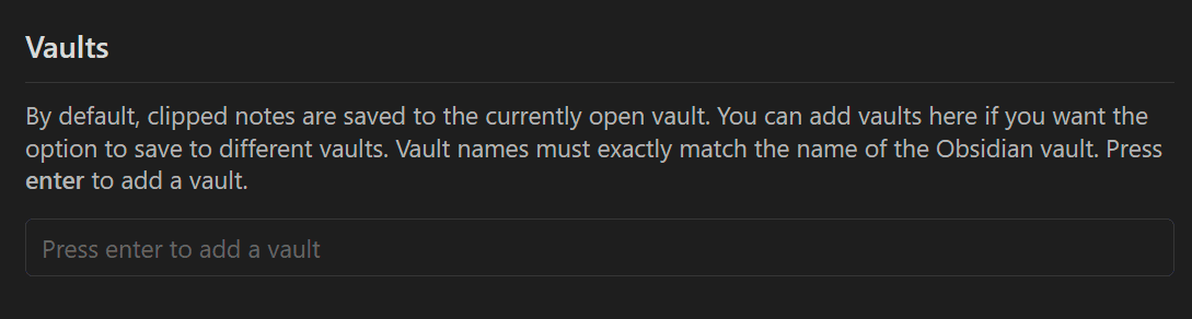 Obsidian Web Clipper - capture to vault