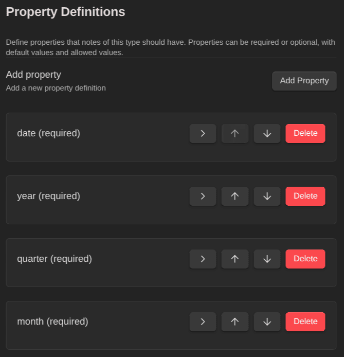 Typed note properties in the Obsidian Starter Kit