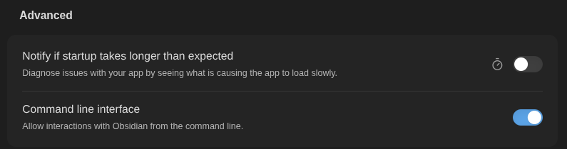 Enable it in Settings → General → Command line interface, then follow the prompt to register the CLI.