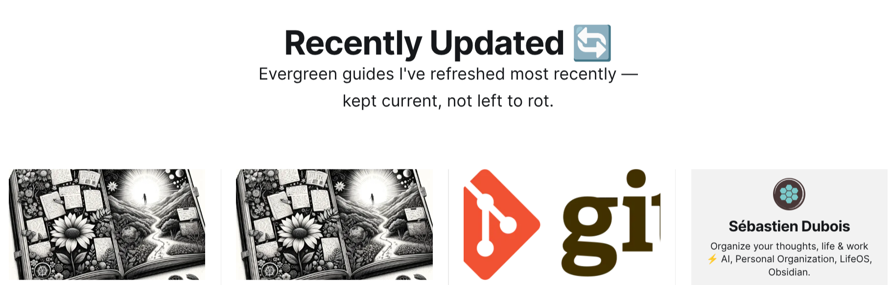The /updated/ page: recently refreshed articles.