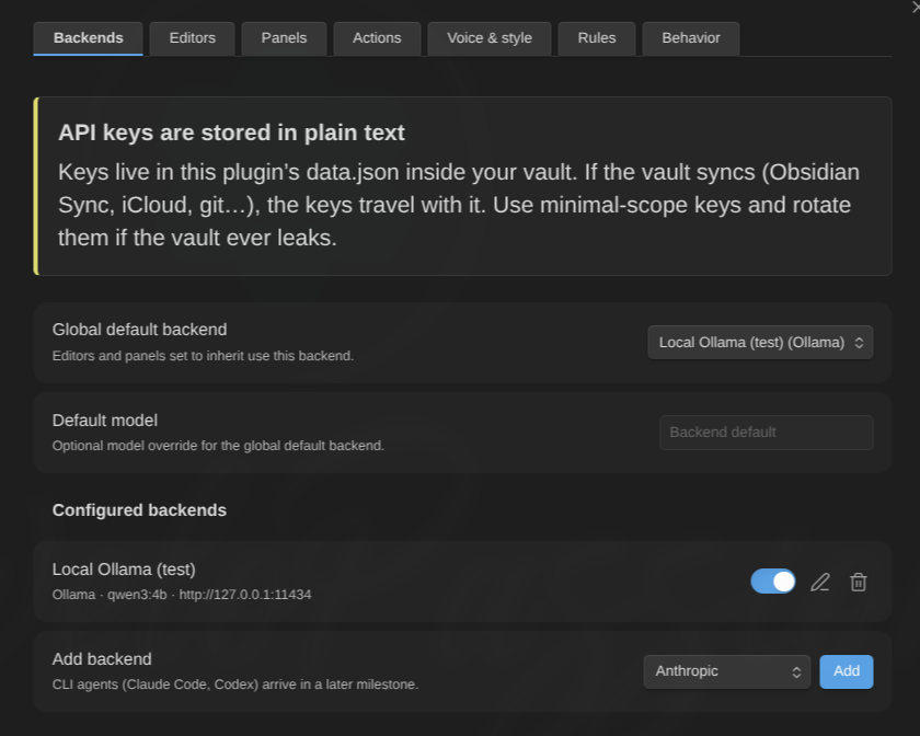 Configure your own AI providers.