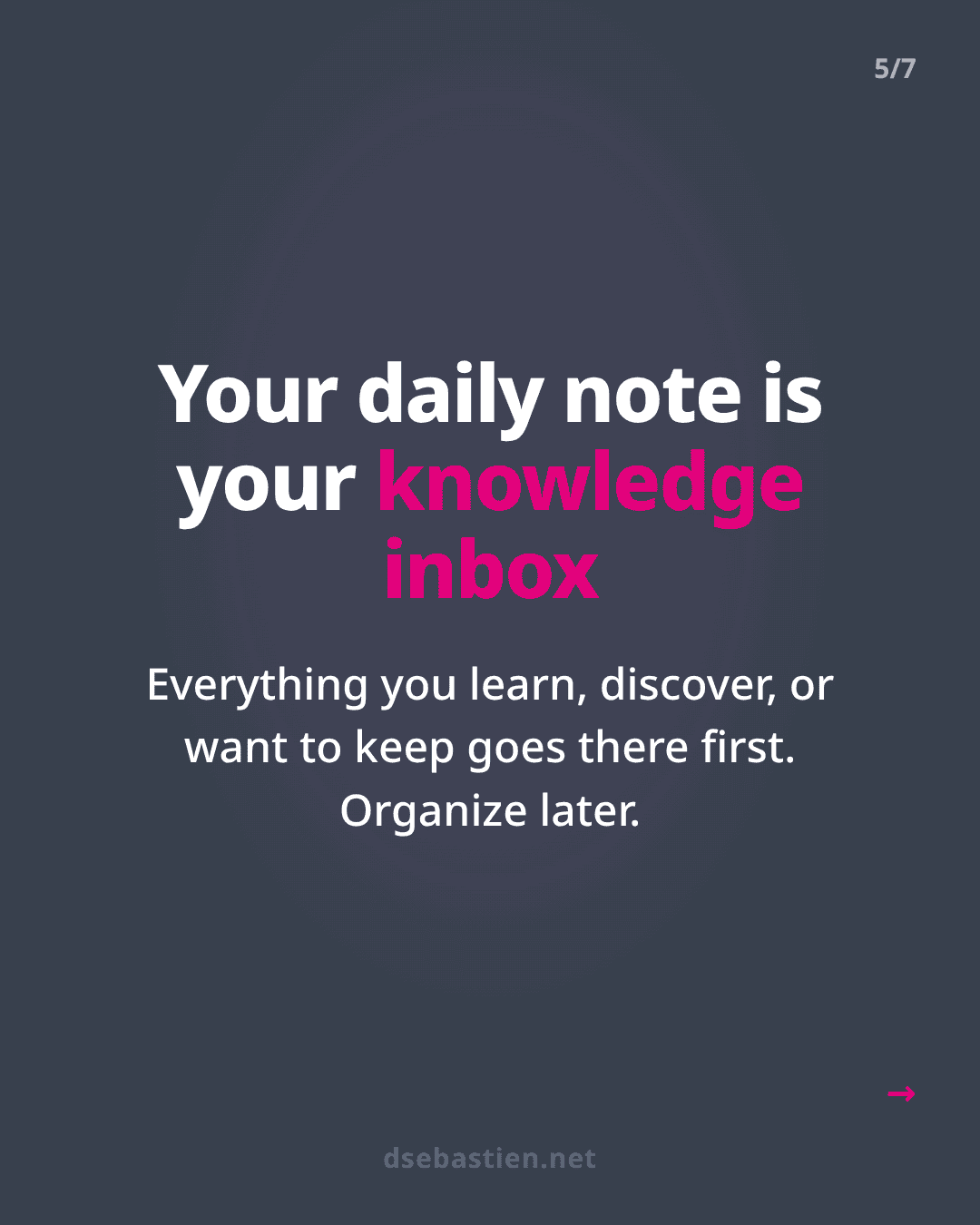 The daily note as the entry point for everything you learn.