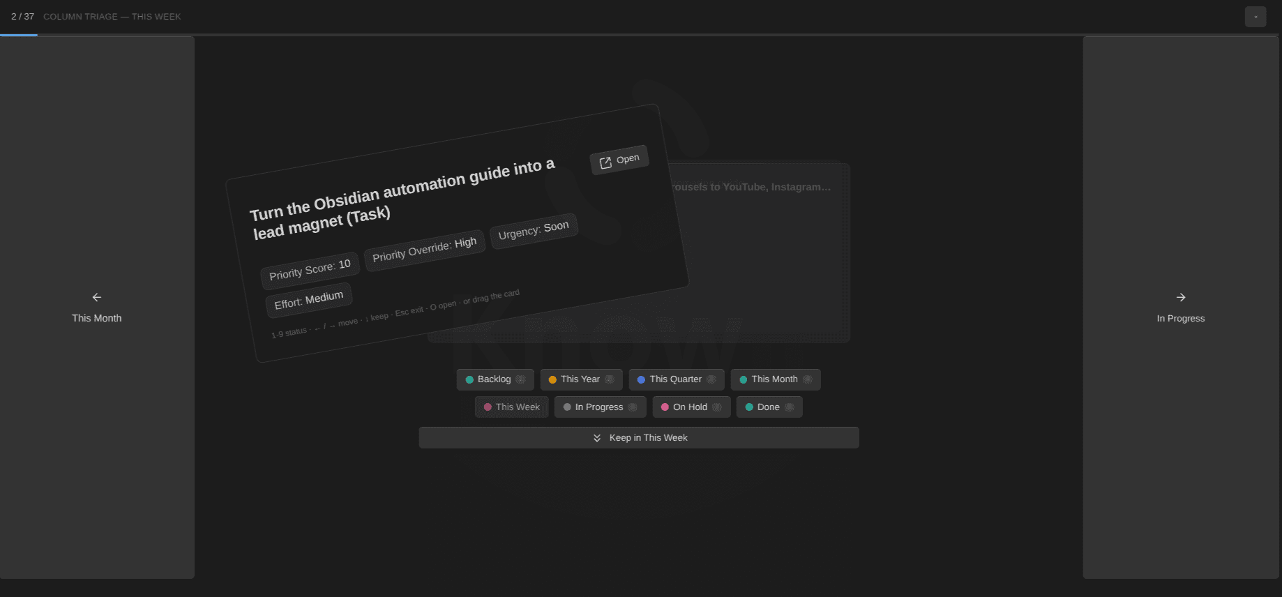 2026-08-28 - Kanban Action Planner plugin for Obsidian - column triage