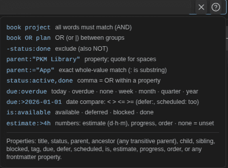 2026-08-28 - Kanban Action Planner plugin for Obsidian - filter help