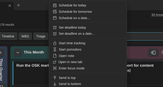 2026-09-09 - Kanban Action Planner plugin for Obsidian - card menu pomodoro