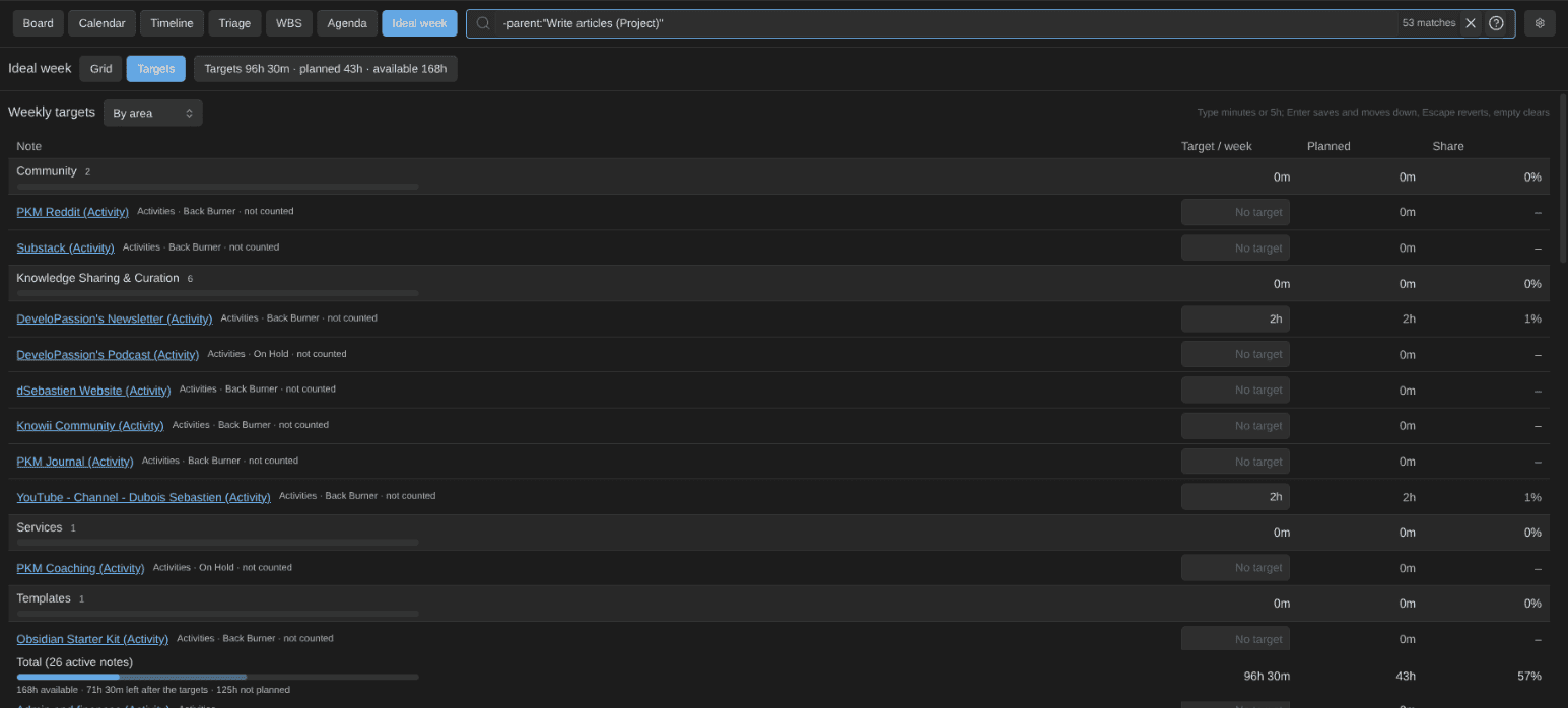 2026-09-10 - Kanban Action Planner plugin for Obsidian - targets table