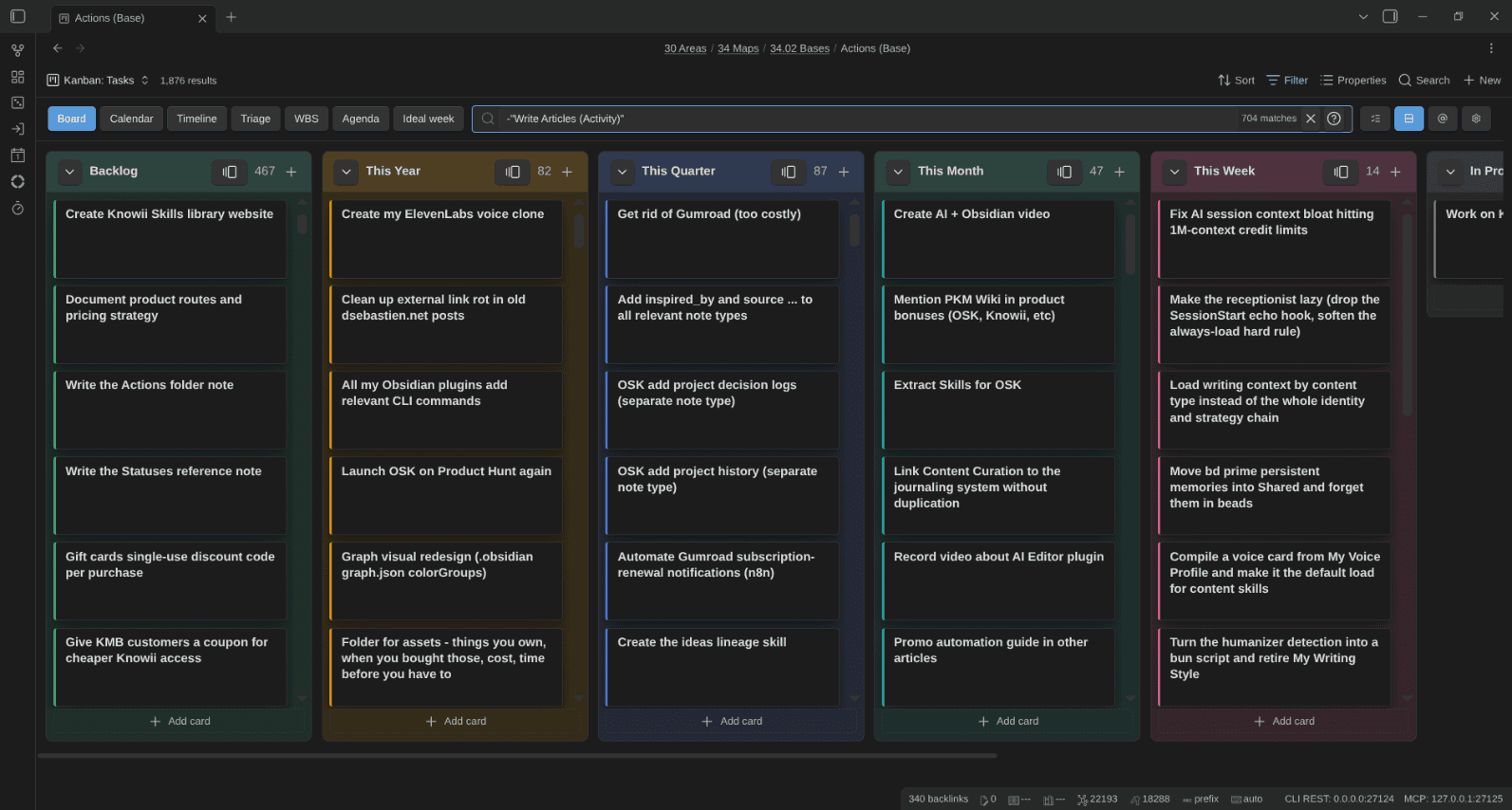 2026-09-22 - Kanban Action Planner plugin for Obsidian - card titles