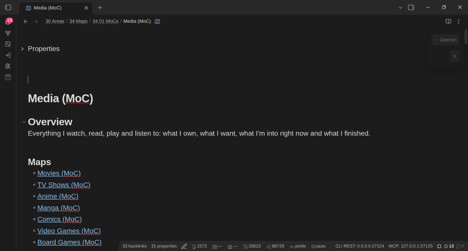 The Media MoC, the hub of the system