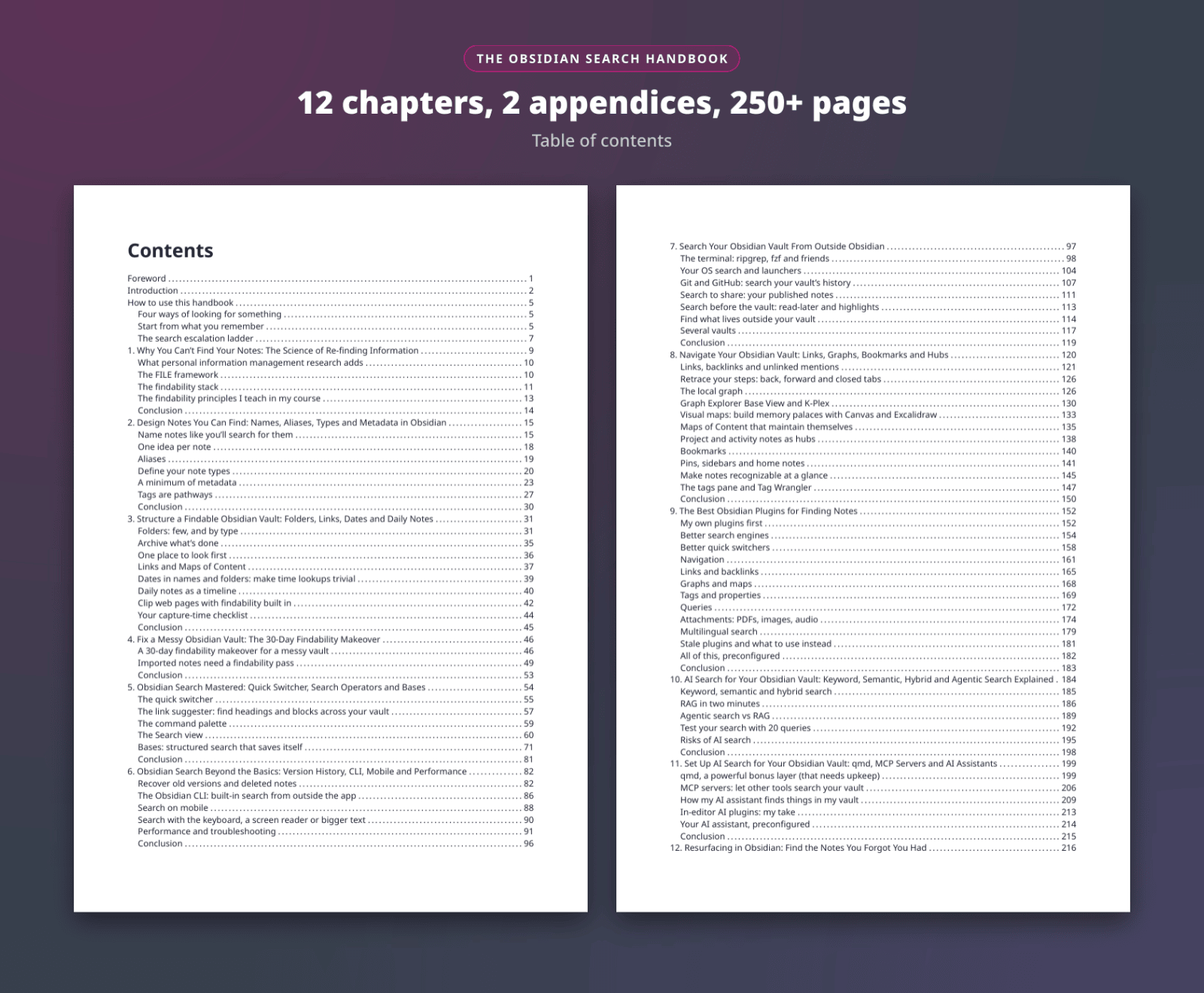 The Obsidian Search Handbook - table of contents