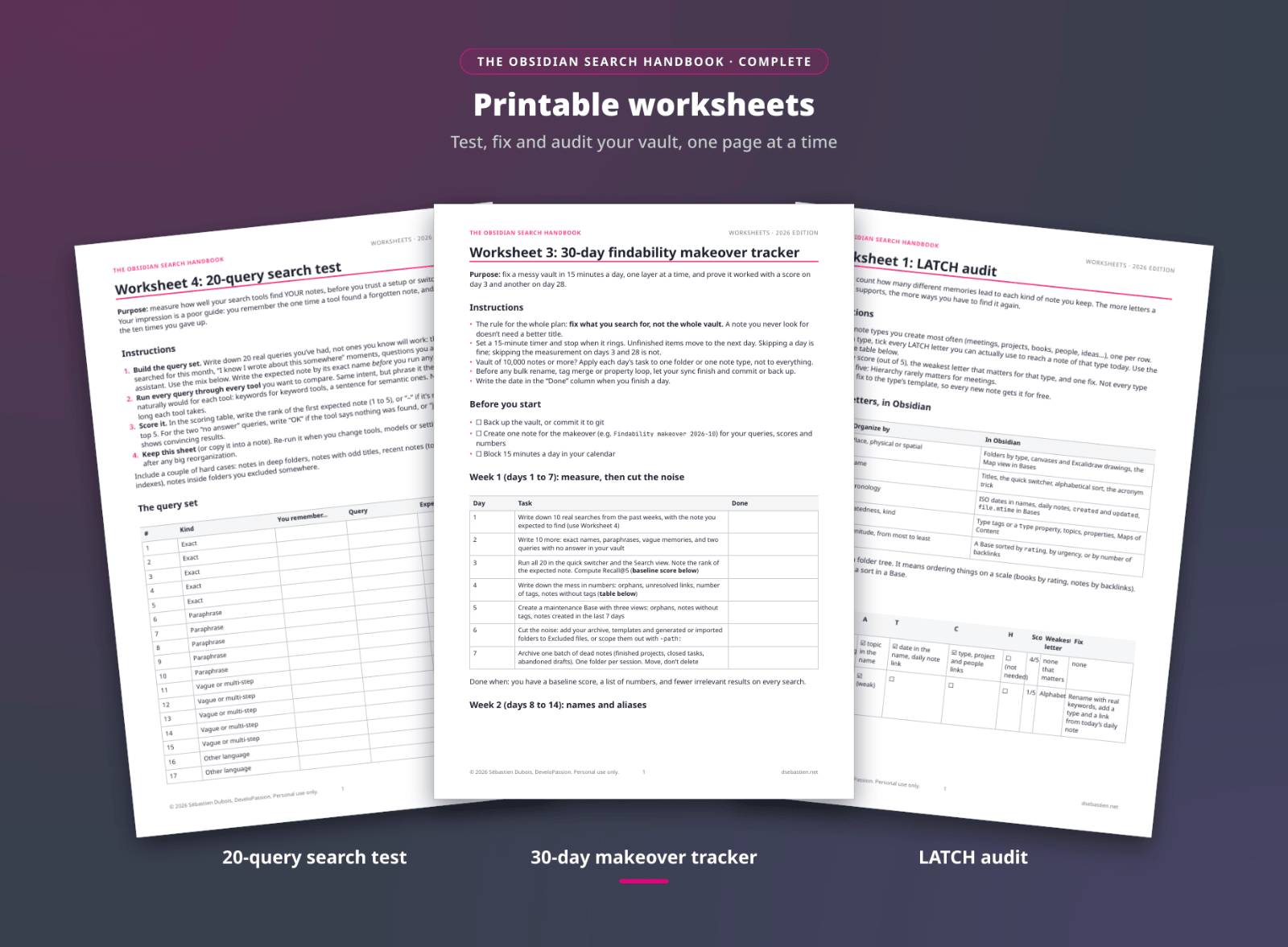 The Obsidian Search Handbook - worksheets