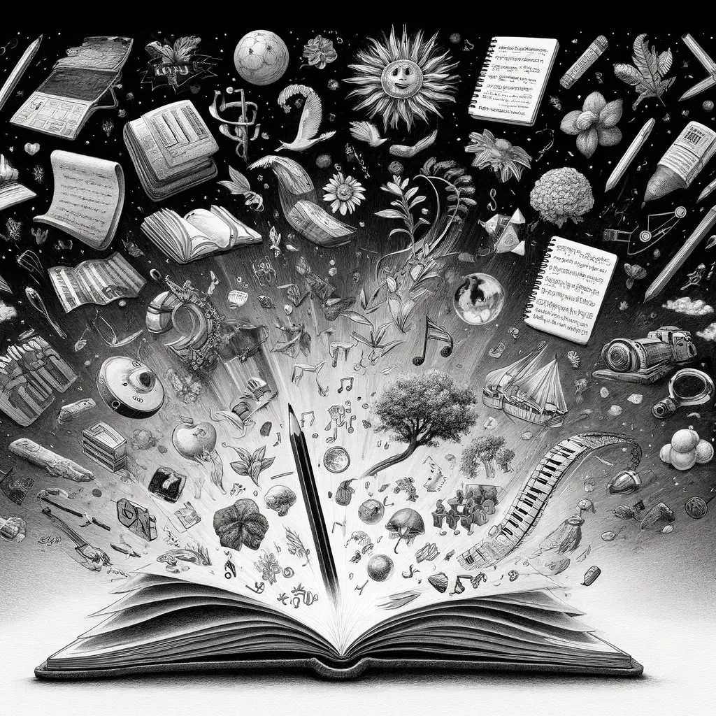 Open journal with ideas, emotions and memories flying out, journaling as richer than to-dos