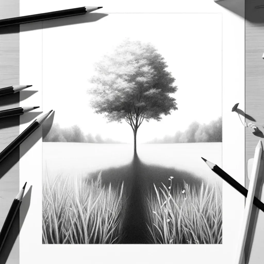 Single tree reflected in still water, the essence of keeping things simple