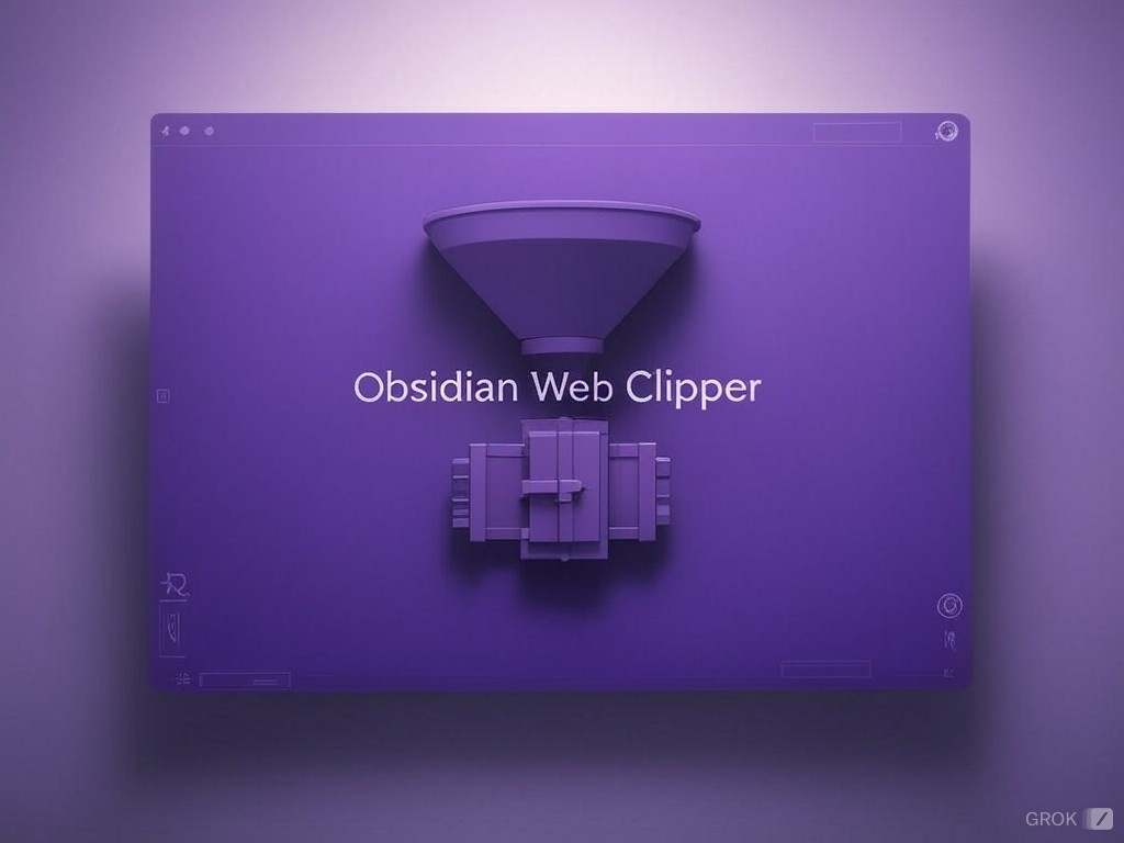 Cover illustration of the Obsidian Web Clipper funneling web content into a vault