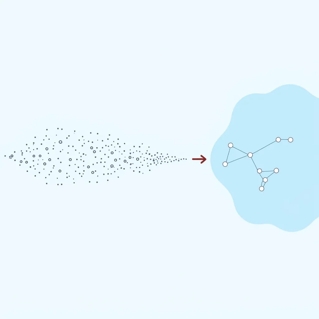 Cover art for a 10-step process that turns scattered information into actionable knowledge