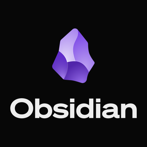 Obsidian logo: the purple crystal wordmark of the note-taking app