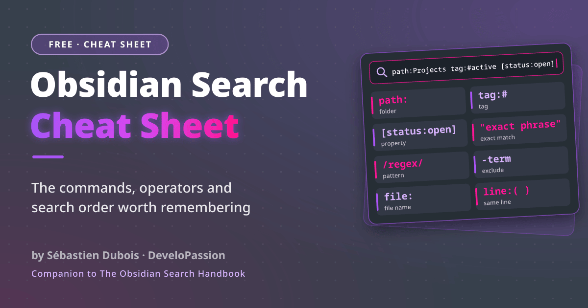 The Obsidian Search Cheat Sheet cover