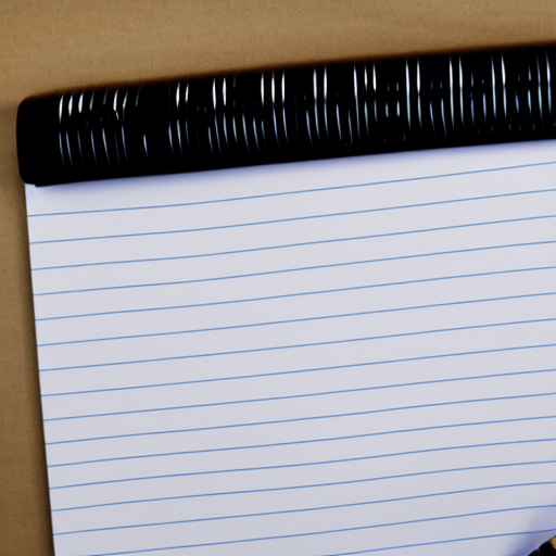 Top-down view of a blank notebook and pen, ready for effective note-taking