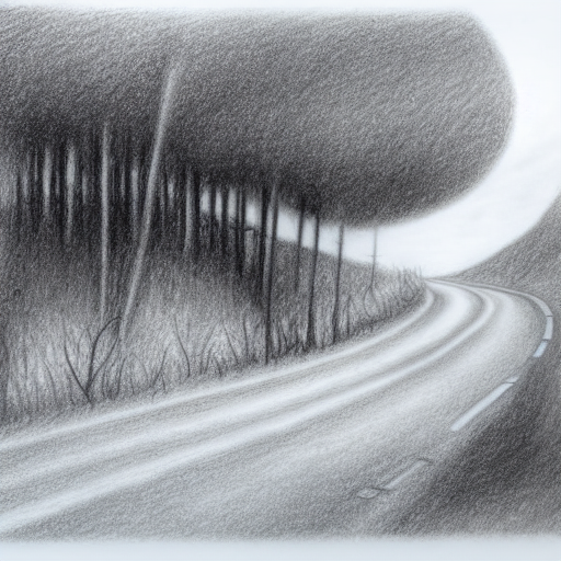 Sketch of a winding road ending at a cliff, illustrating the power of deciding to stop