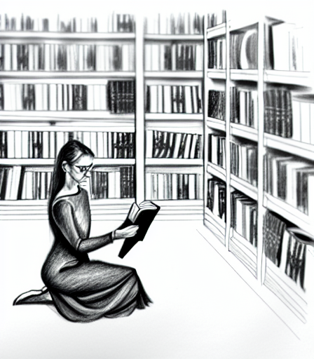 Person reading calmly in a library, symbolizing choosing depth over information firehose