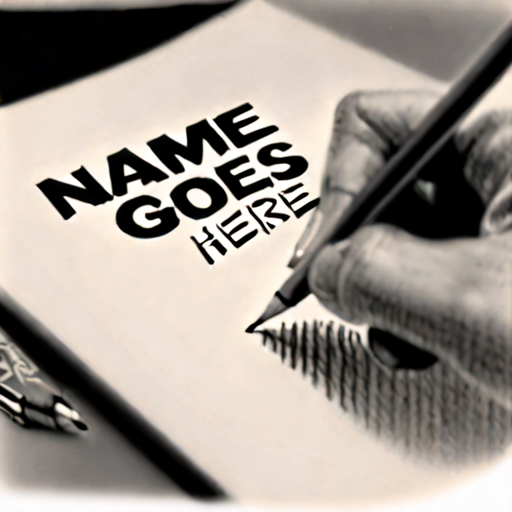 Hand signing a name placeholder, evoking the act of naming notes clearly