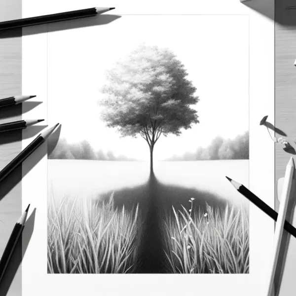 Single tree reflected in still water, the essence of keeping things simple
