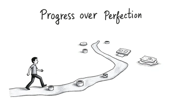 Cover image for an article on how perfectionism blocks real progress