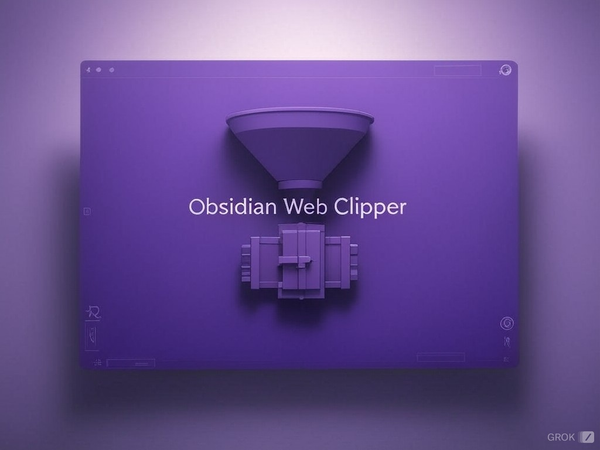 Cover illustration of the Obsidian Web Clipper funneling web content into a vault