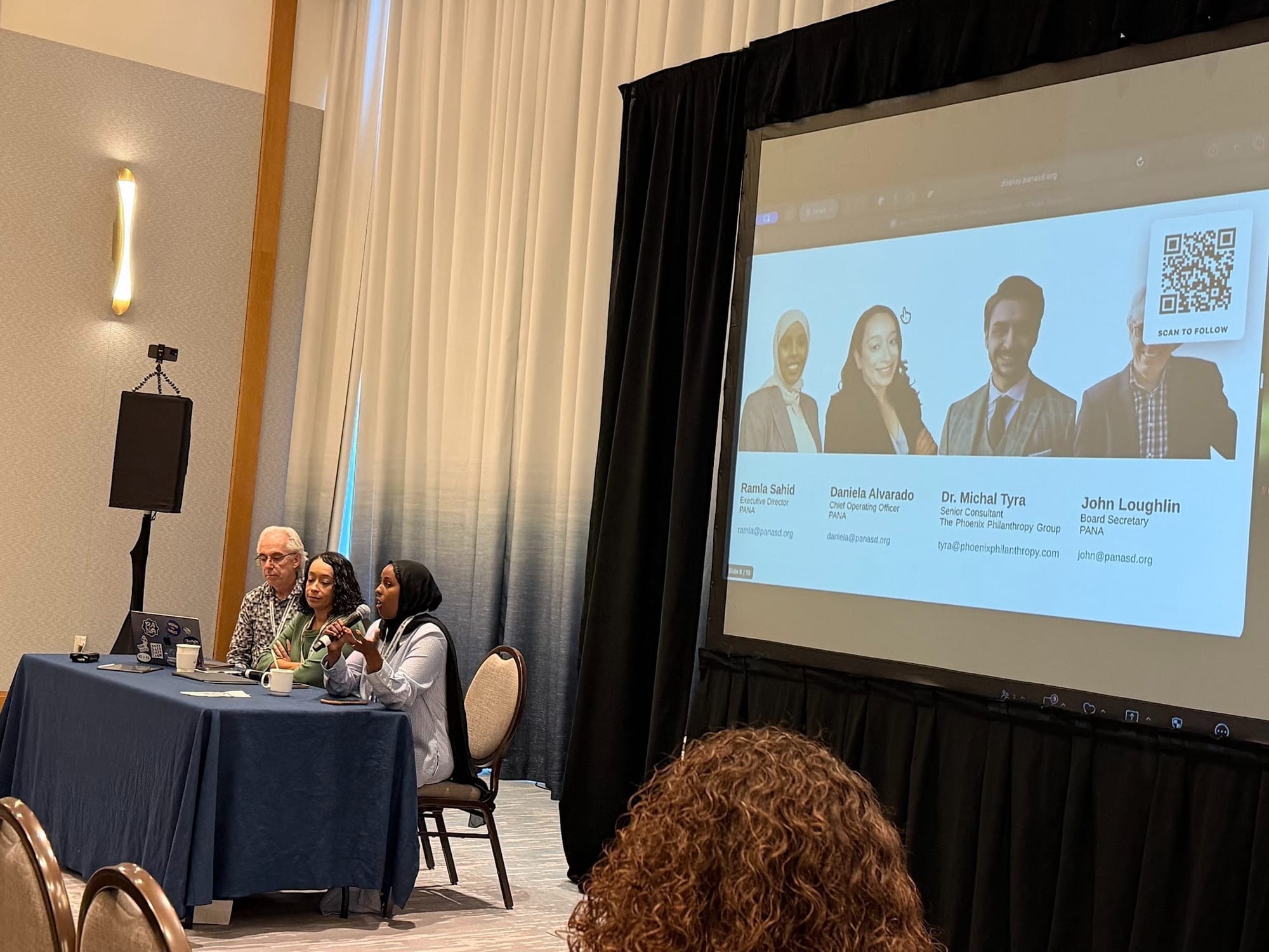 PANA team speaking at fundraising conference