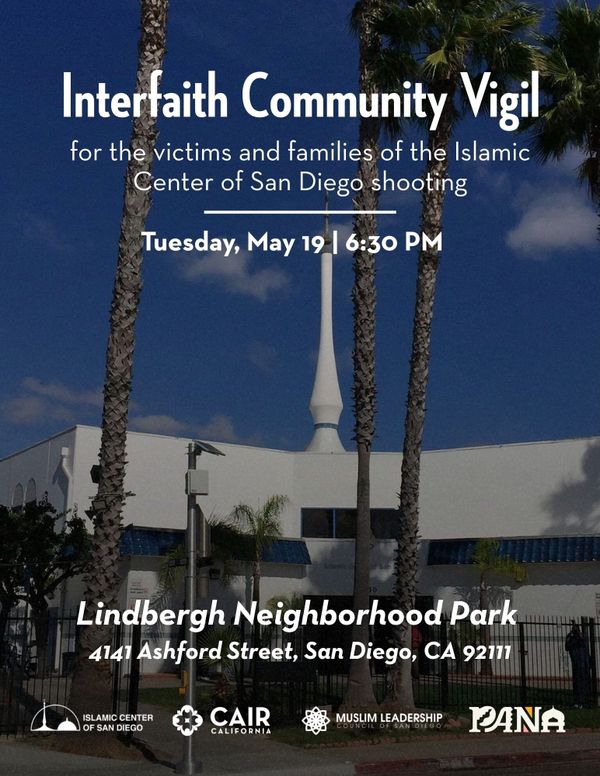 Join Us Today, May 19th at 6:30pm - Interfaith Community Vigil