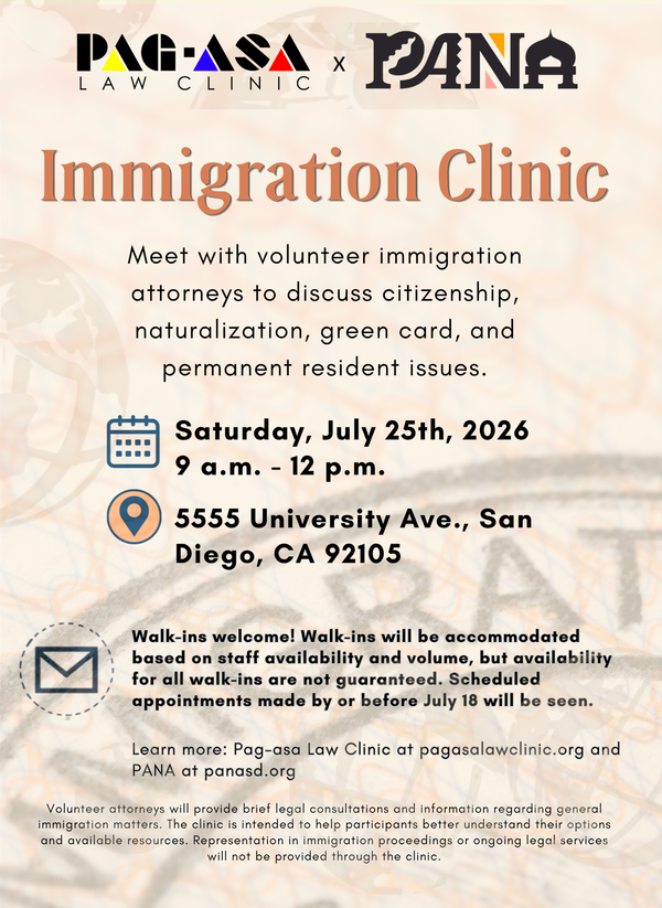 Join us for our upcoming Immigration Clinic!