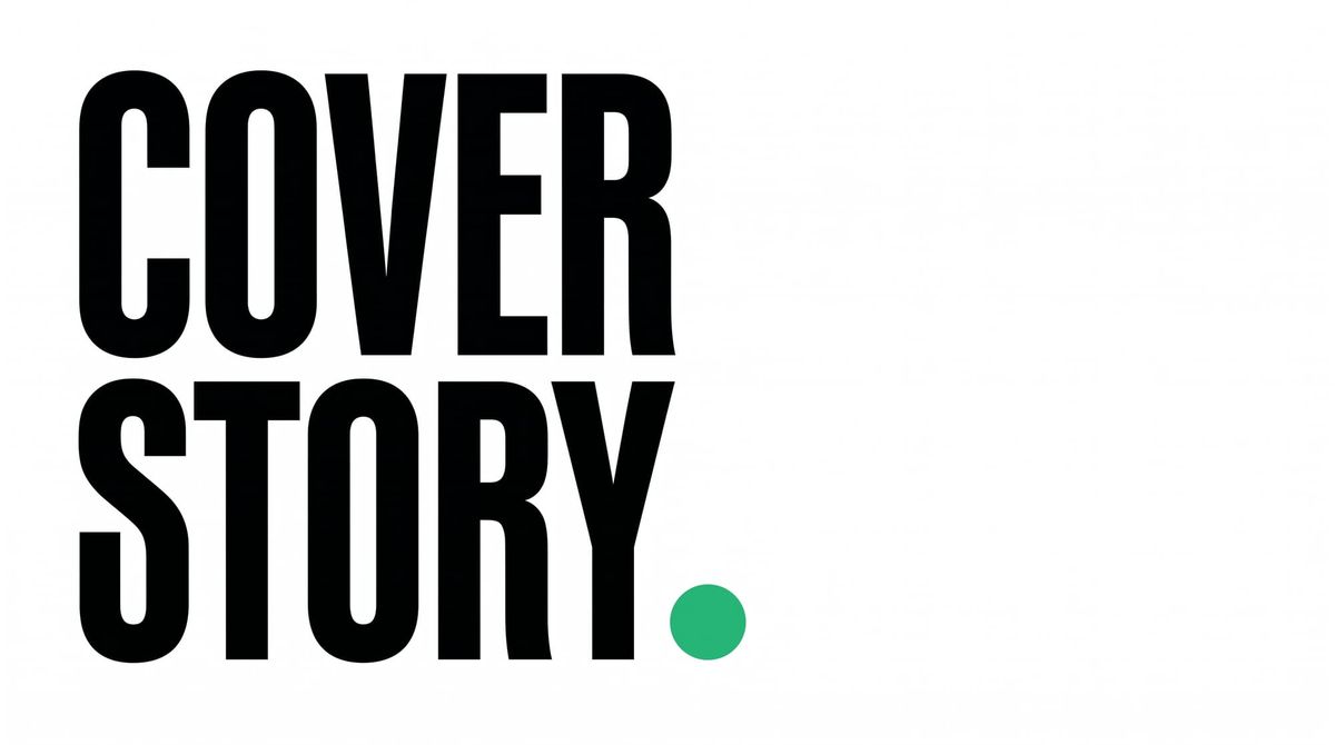 Cover Story blog header with bold stacked COVER STORY typography on white