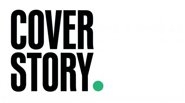 Cover Story blog header with bold stacked COVER STORY typography on white