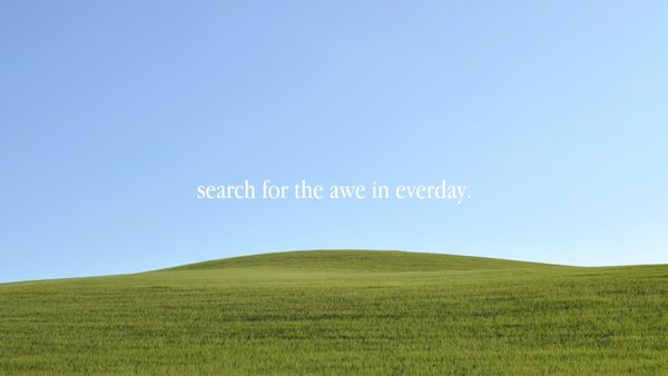 "Search for the awe in every day"