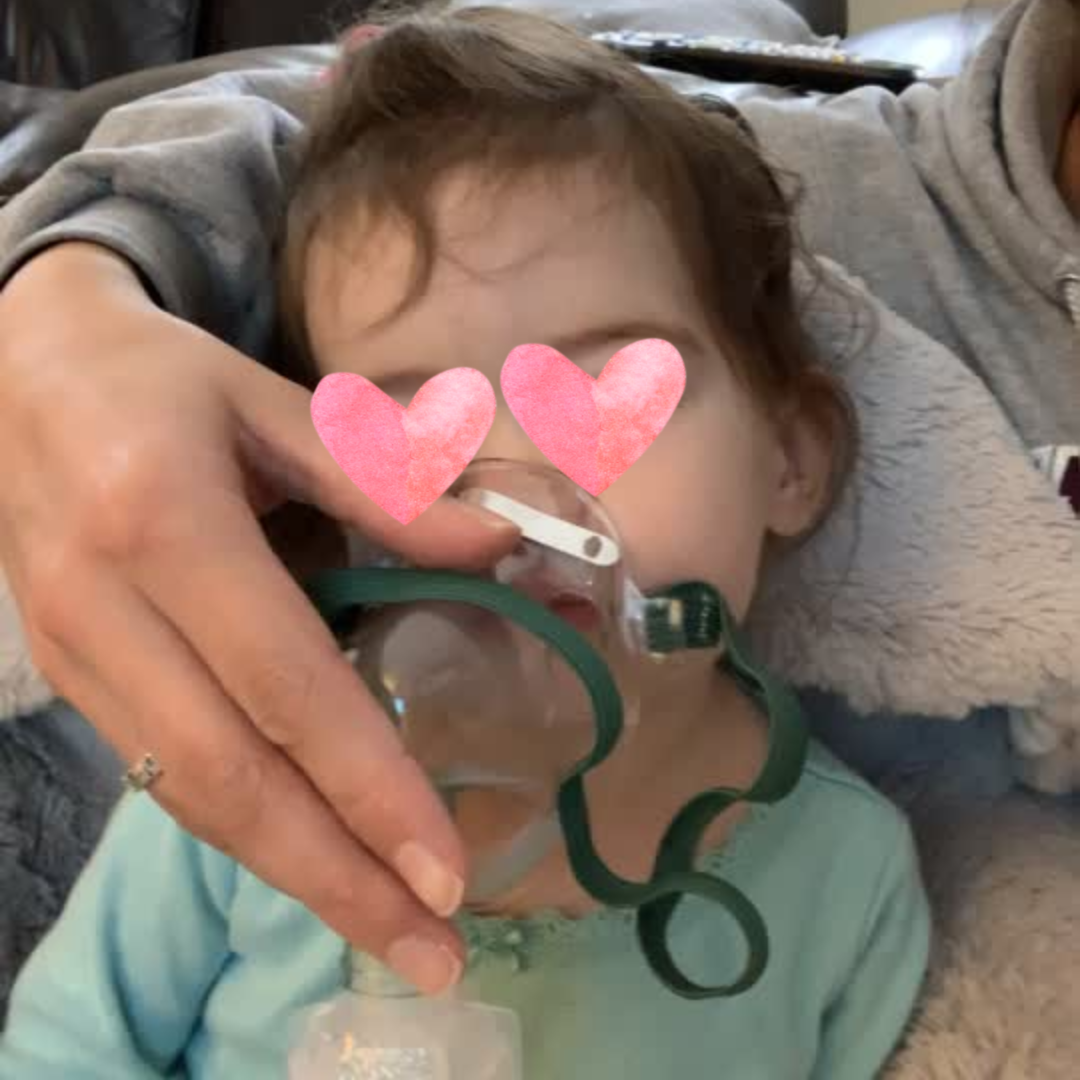 My toddler with the at-home nebulizer