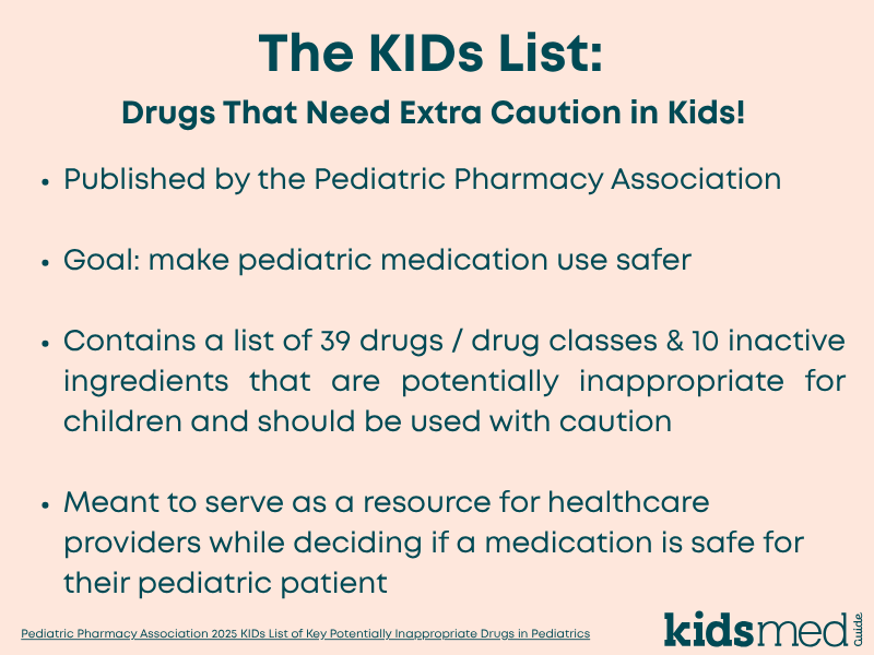Drugs that Need Extra Caution in Kids