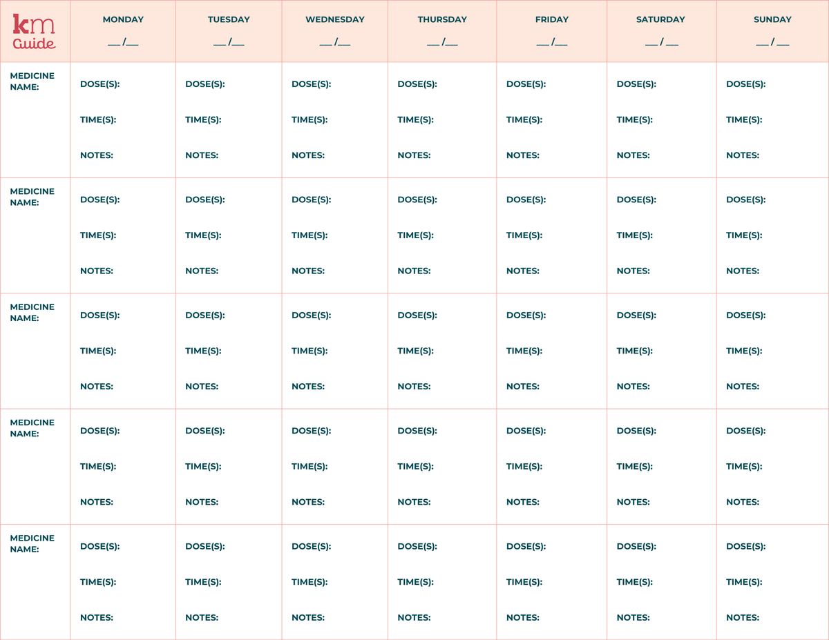 Printable Medication Tracker for Parents