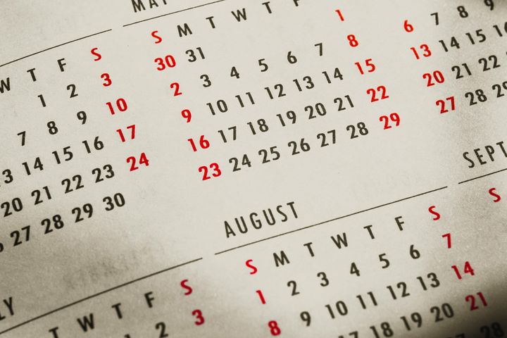 Close-up  of a calendar.