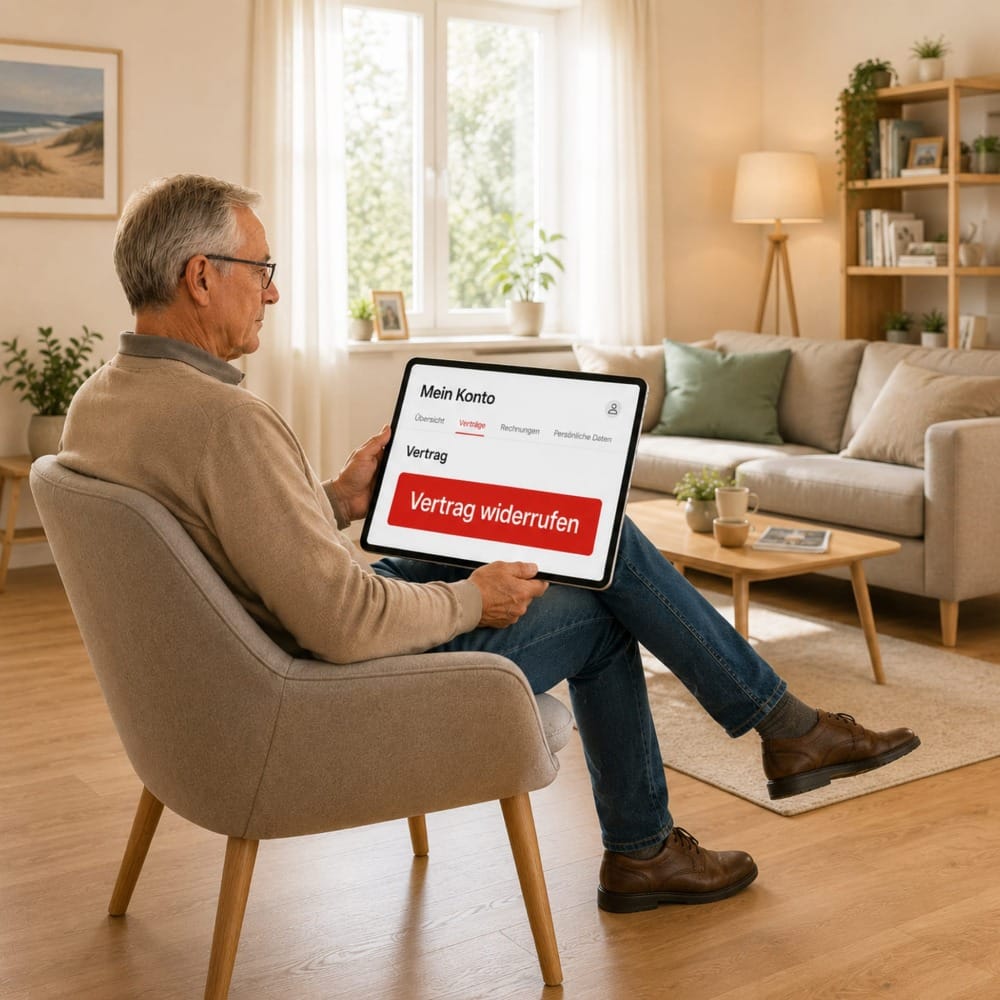 Widerrufsbutton.  Заключить договор было легко. Теперь легко и отказаться от него