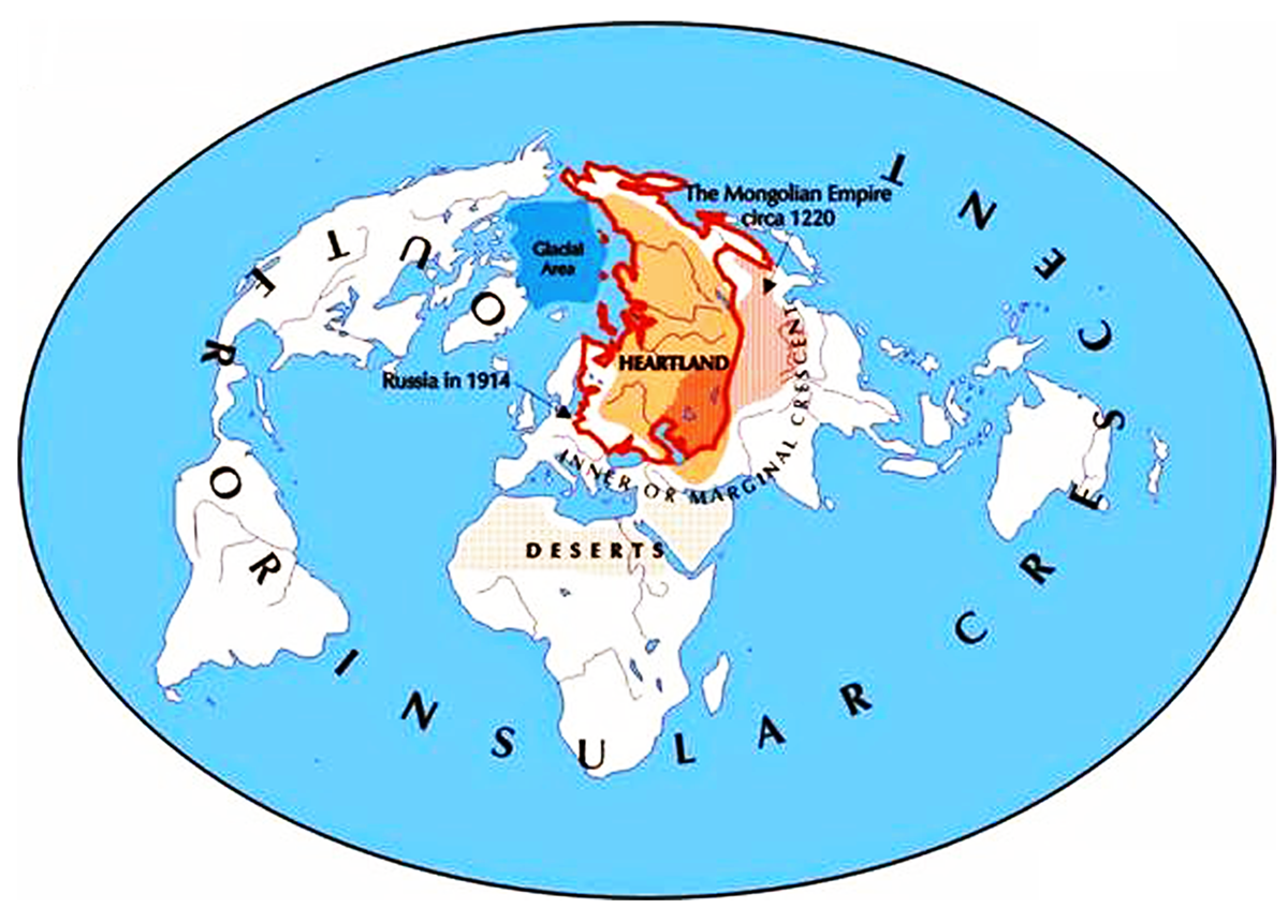 Map of the world projected from above
