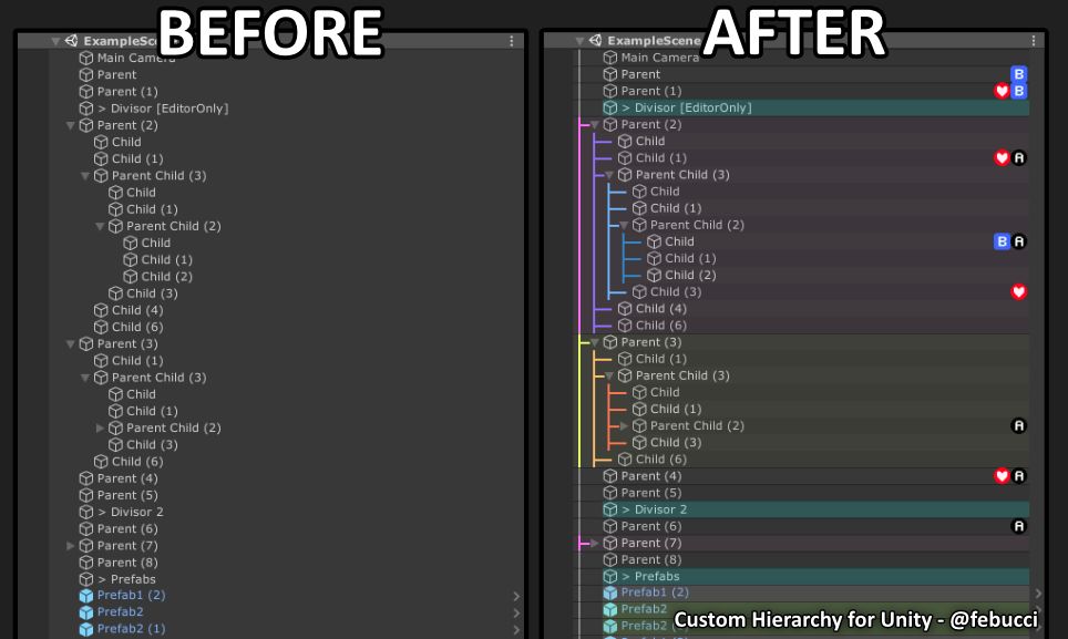 Custom Hierarchy for Unity: Icons, Colors & Toggles