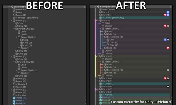 Custom Hierarchy for Unity: Icons, Colors & Toggles