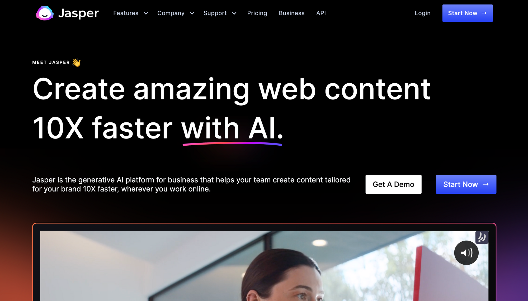 Jasper.ai landing page