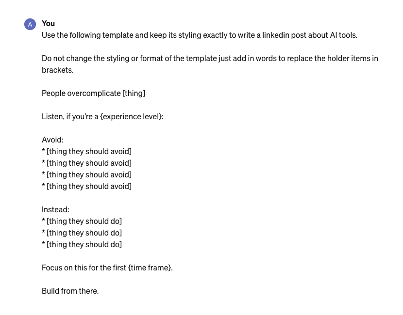 ChatGPT Social media template