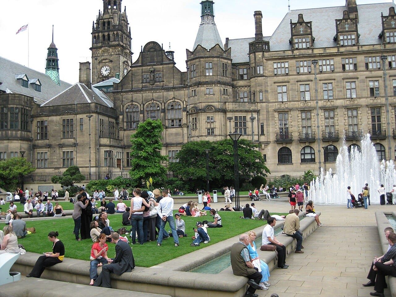 Why do U.K. towns have no trees in their high streets and public squares?