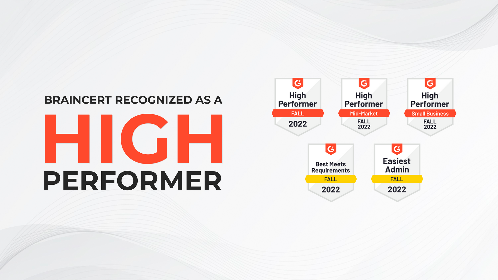 BrainCert recognized as High Performer in G2's Grid® Report for Fall 2022