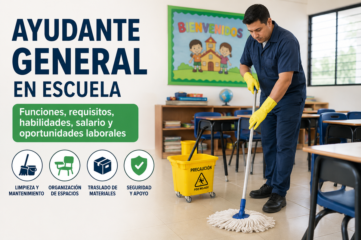 Ayudante General en Escuela: funciones, requisitos, habilidades, salario y oportunidades laborales