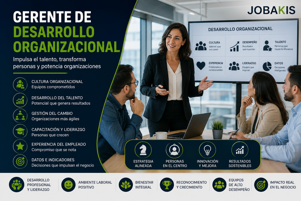 Gerente de Desarrollo Organizacional: Funciones, Requisitos, Salario y Cómo Conseguir Empleo