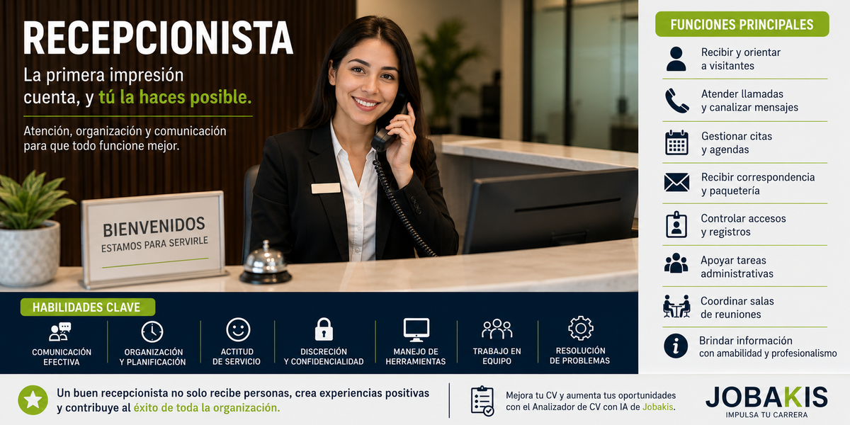 Recepcionista: Funciones, Requisitos, Salario y Cómo Conseguir Empleo