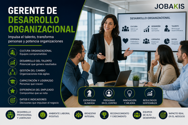Gerente de Desarrollo Organizacional: Funciones, Requisitos, Salario y Cómo Conseguir Empleo
