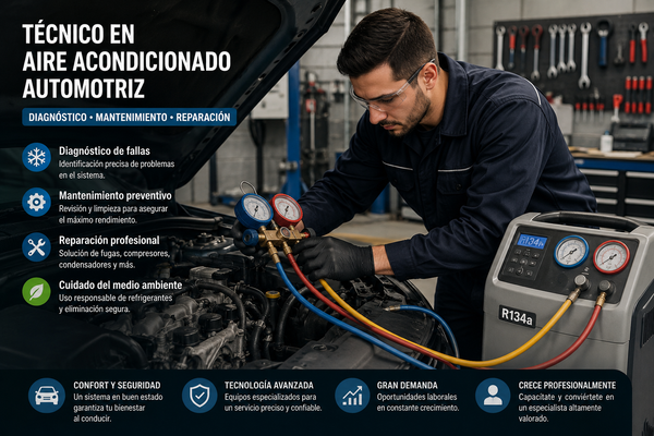 Técnico en Aire Acondicionado Automotriz: Guía Completa para Trabajar en el Sector Automotriz